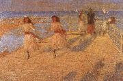 Philip Wilson Steer Girls Running oil painting artist